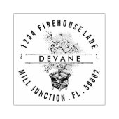 ヴィンテージ日本の盆栽ツリー差出人住所スタンプ ラバースタンプ (インプリント)