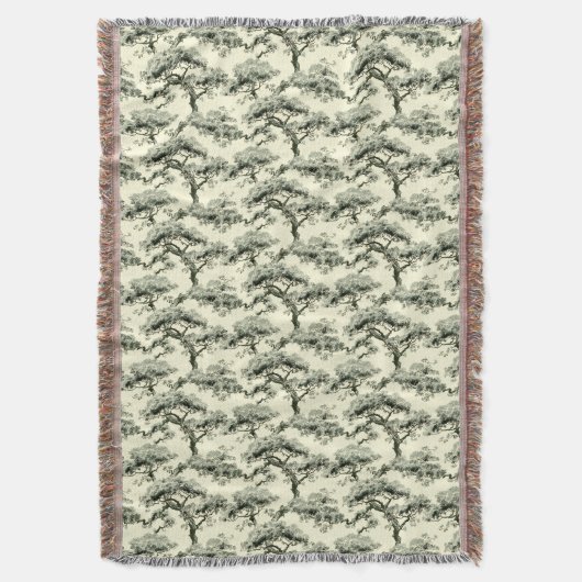 ヴィンテージ日本の盆栽 スローブランケット (正面縦)