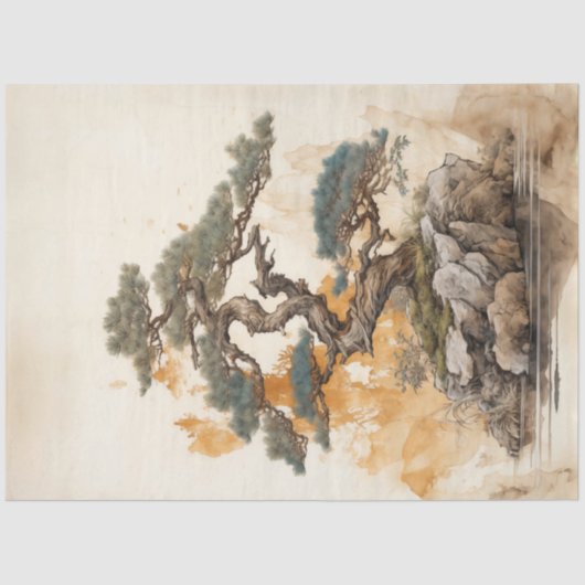 ヴィンテージ日本の盆栽 薄葉紙 (正面)