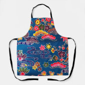 ヴィンテージ日本の着物織物（備形） エプロン (正面)