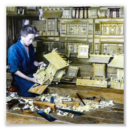 ヴィンテージ日本の社メーカー職人の旧日本 フォトプリント            (正面)