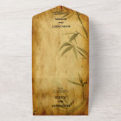 ヴィンテージ日本の結婚式竹書道アート オールインワン招待状 (外側)