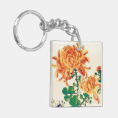 ヴィンテージ日本の絵画の菊 キーホルダー (正面左)