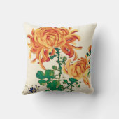 ヴィンテージ日本の絵画の菊 クッション (裏面)