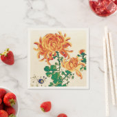 ヴィンテージ日本の絵画の菊 スタンダードカクテルナプキン (インサイチュ)