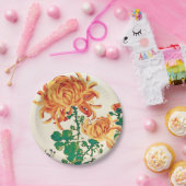 ヴィンテージ日本の絵画の菊 ペーパープレート (パーティー)