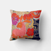 ヴィンテージ日本の織物、ウサギ模様 クッション (裏面)