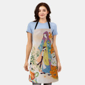 ヴィンテージ日本の織物 エプロン (着用した状態)