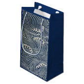 ヴィンテージ日本の織物、波模様 スモールペーパーバッグ (裏面アングル)