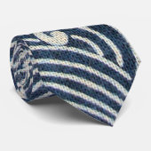 ヴィンテージ日本の織物、波模様 ネクタイ (ロール)