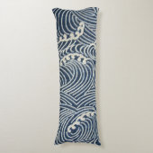 ヴィンテージ日本の織物、波模様 ボディピロー (正面縦)