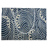 ヴィンテージ日本の織物、波模様 ラージペーパーバッグ (裏面)