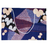 ヴィンテージ日本の織物、葉柄 ラージペーパーバッグ (裏面)