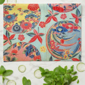 ヴィンテージ日本の織（紅型） キッチンタオル (折り畳み)