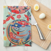 ヴィンテージ日本の織（紅型） キッチンタオル (四つ折り)