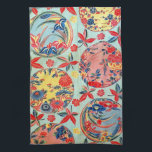 ヴィンテージ日本の織（紅型） キッチンタオル<br><div class="desc">紅型（びがた）とは、スタイルを使った染色布で伝統的、ステンシルなどを用いて作られた沖縄のレジスト染め布。一般的に明るい色で、魚や水、花などの自然の主題を描いた様々なパターンが特徴である。弁形擦り切れたは琉球伝統的公演や歴史公演の際。</div>