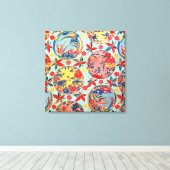 ヴィンテージ日本の織（紅型） キャンバスプリント (インサイチュ (ウッドフロア))