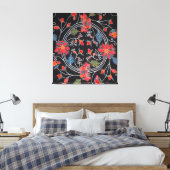 ヴィンテージ日本の織（紅型） キャンバスプリント (インサイチュ (寝室))