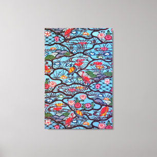 ヴィンテージ日本の織(紅型) キャンバスプリント