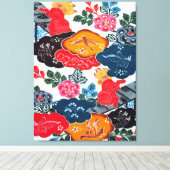 ヴィンテージ日本の織（紅型） キャンバスプリント (インサイチュ (ウッドフロア))