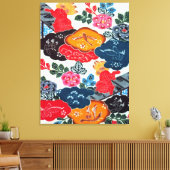 ヴィンテージ日本の織（紅型） キャンバスプリント (インサイチュ (リビング))