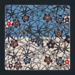 ヴィンテージ日本の織（紅型） スクエア壁時計<br><div class="desc">紅型（びがた）とは、スタイルを使った染色布で伝統的、ステンシルなどを用いて作られた沖縄のレジスト染め布。一般的に明るい色で、魚や水、花などの自然の主題を描いた様々なパターンが特徴である。弁形擦り切れたは琉球伝統的公演や歴史公演の際。備形は琉球王国時代（14世紀）に沖縄島が外国品や製造技術の流入を経験した頃に生まれた。インディアン信じとジャワ人の死行の過程の合成と中国のして発展したとされている。</div>