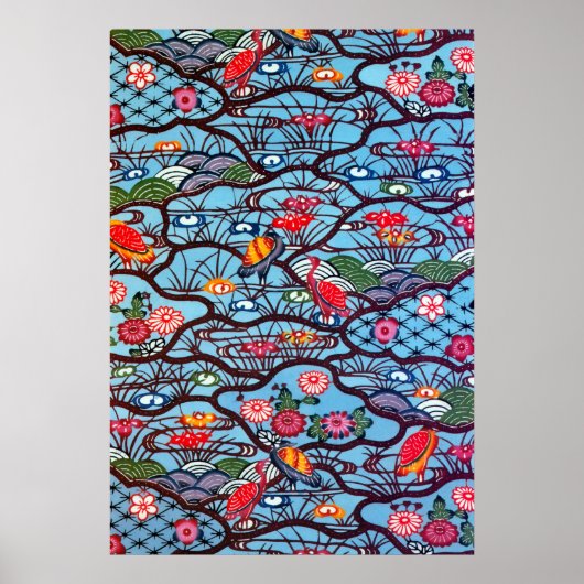 ヴィンテージ日本の織（紅型） ポスター (正面)