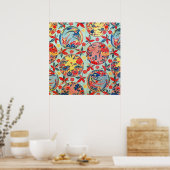 ヴィンテージ日本の織（紅型） ポスター (キッチン)