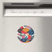 ヴィンテージ日本の織（紅型） マグネット (インサイチュ (食洗機))