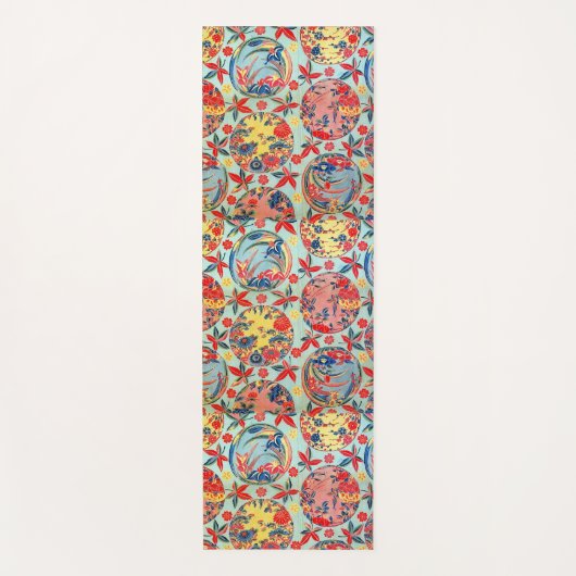 ヴィンテージ日本の織（紅型） ヨガマット (正面)