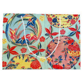 ヴィンテージ日本の織（紅型） ラージペーパーバッグ (裏面)