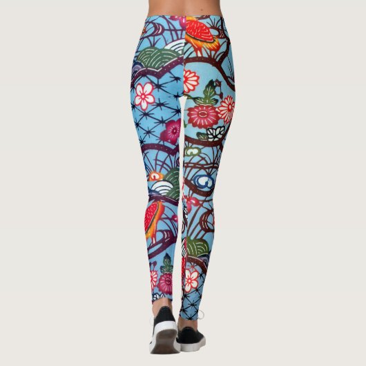 ヴィンテージ日本の織(紅型) レギンス (裏面)