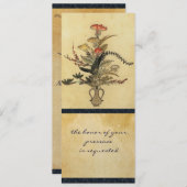 ヴィンテージ日本の羊皮紙トール結婚式招待状 招待状 (正面/裏面)