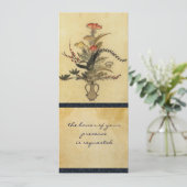 ヴィンテージ日本の羊皮紙トール結婚式招待状 招待状 (スタンド正面)