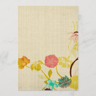 ヴィンテージ日本の花の招待状 招待状