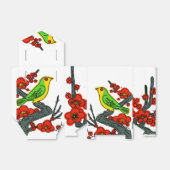 ヴィンテージ日本の花札の絵付け箱2月 フェイバーボックス (折り畳みなし)