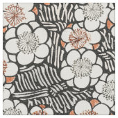 ヴィンテージ日本の花模様織物 ファブリック (クローズアップ)