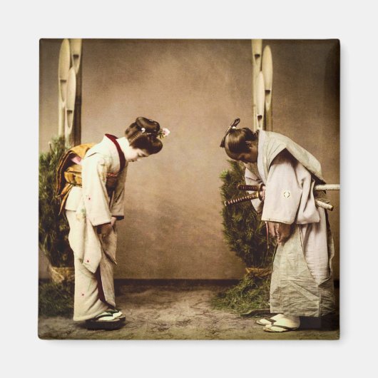 ヴィンテージ日本の芸者あいさつ日本 マグネット (正面)