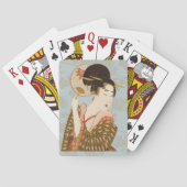 ヴィンテージ日本の芸者の着物扇子 トランプ (裏面)