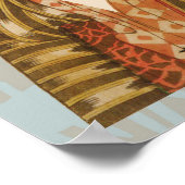 ヴィンテージ日本の芸者の着物扇子 ポスター (角)