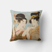 ヴィンテージ日本の芸者の着物 クッション (裏面)