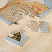 ヴィンテージ日本の芸者の着物 ジグソーパズル (側面)