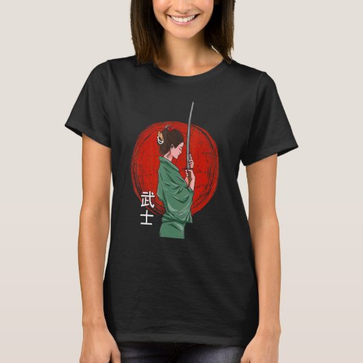 ヴィンテージ日本の芸者サムライ Tシャツ (正面)