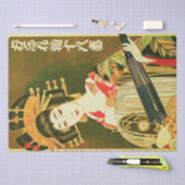 ヴィンテージ日本の芸者和佐紙傘アート 薄葉紙 (クラフト)