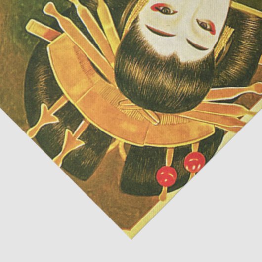 ヴィンテージ日本の芸者和佐紙傘アート 薄葉紙 (詳細)