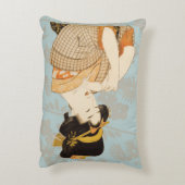 ヴィンテージ日本の芸者女子の着物芸人 アクセントクッション (裏面(縦))