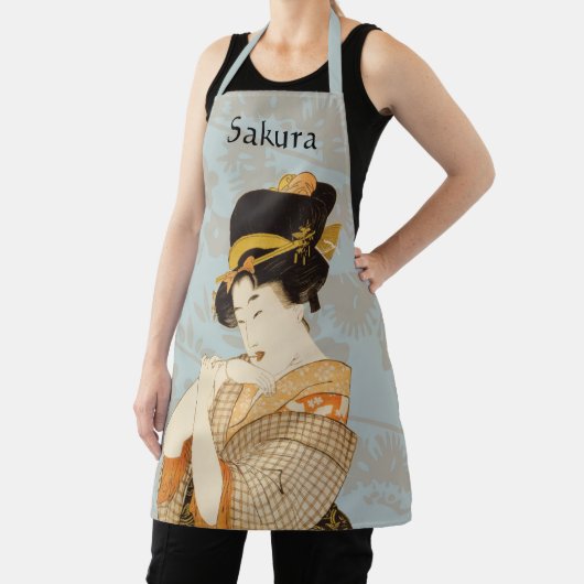 ヴィンテージ日本の芸者女子の着物芸人 エプロン (インサイチュ)