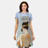 ヴィンテージ日本の芸者女子の着物芸人 エプロン (着用した状態)