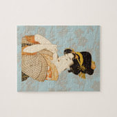 ヴィンテージ日本の芸者女子の着物芸人 ジグソーパズル (横)