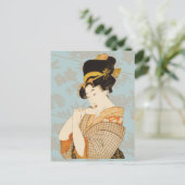 ヴィンテージ日本の芸者女子の着物芸人 ポストカード (スタンド正面)